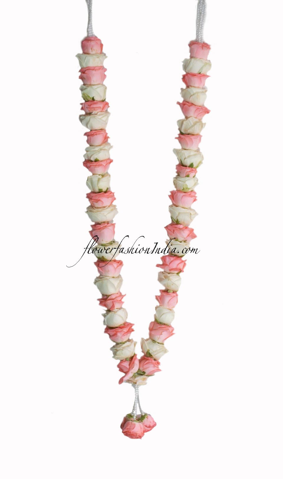 Multi-Purpose White And Pink Rose Flower Garland Available At Our ...