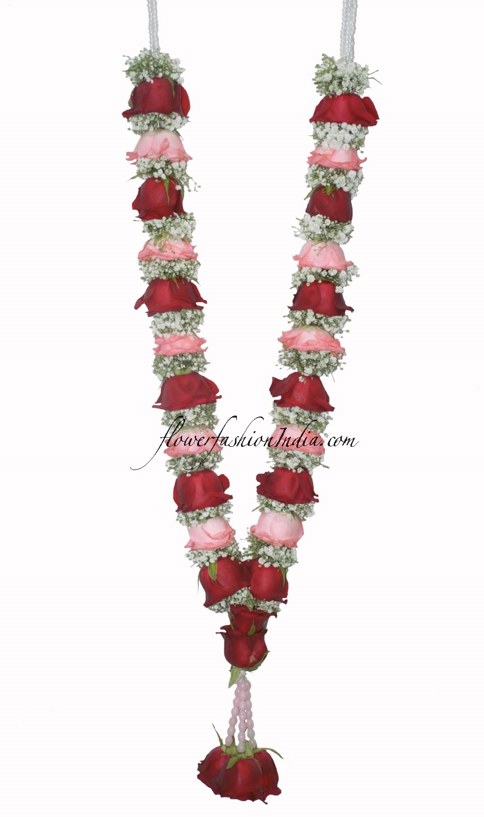 Buy Online This Flower Garland Of Red And Pink Roses Interspersed ...