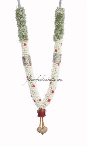 Jasmine Non Fragrance, Baby’s Breath With Red Fabric Flowers Garland