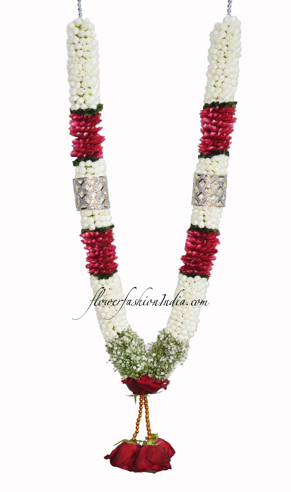Buy Floral Wedding Garland Of Jasmine, Red Rose Petals And Baby's ...