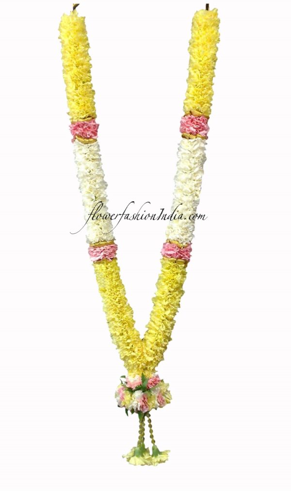 Yellow, Pink And White Carnation Classic Garland