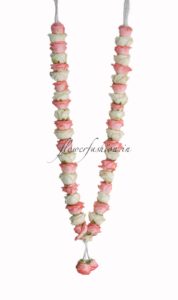 pink and white rose garland