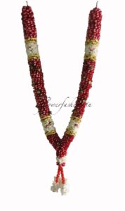 red rose petal garland