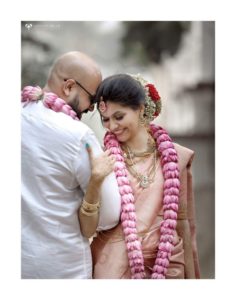 Flower Garland Wedding Portrait