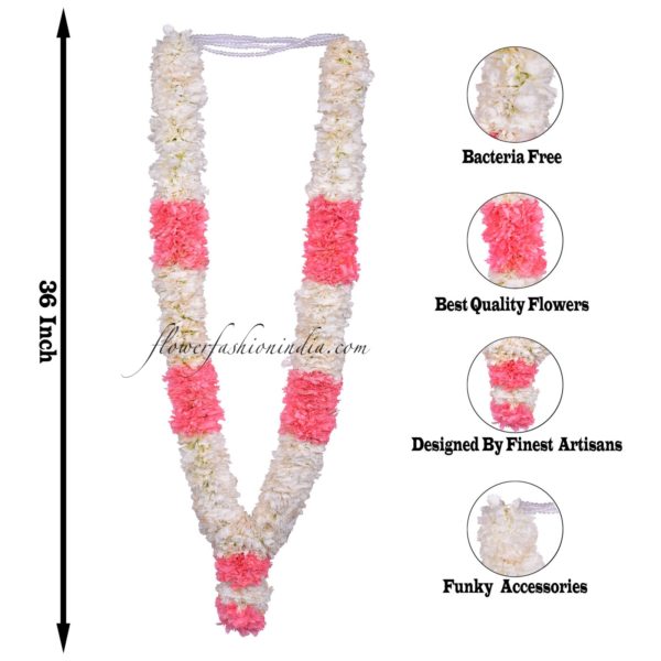 White & Pink Carnation Garland Specification