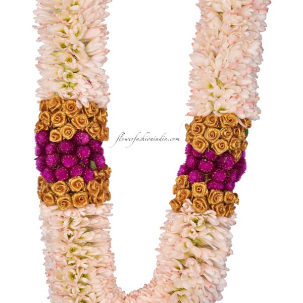 Sugandharaj & Rudraksh Garland With Golden Tissue Flowers Specification