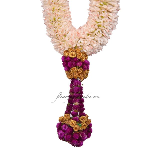 Sugandharaj & Rudraksh Garland With Golden Tissue Flowers Specification