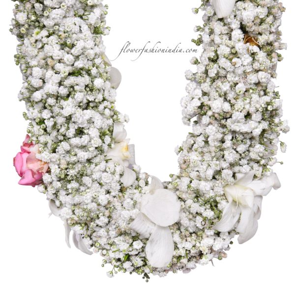 Full Jipso filia Garland With Pink Rose Flower Garland Specification