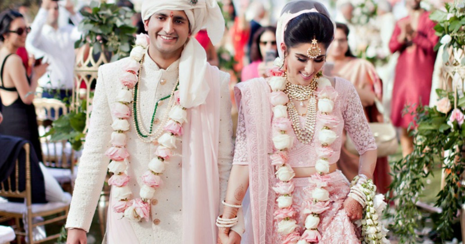 pink rose garland