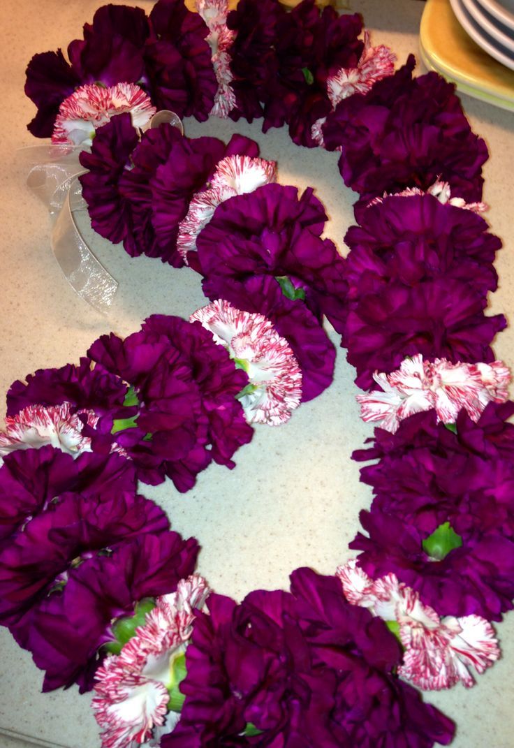 purple carnation garland